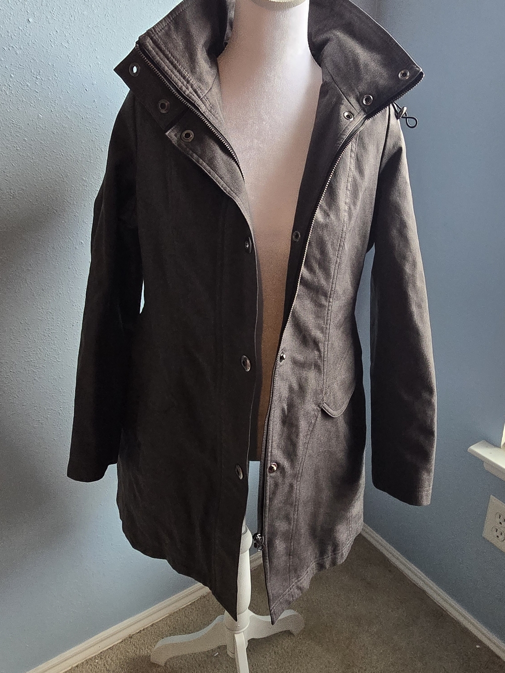 Kristen Blake Gray  Coat with High Hood
